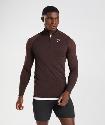 Correr Con Capucha Gymshark Vital Light 1/4 Zip Hombre Rosas Marrones Negras | CO 3681WNB